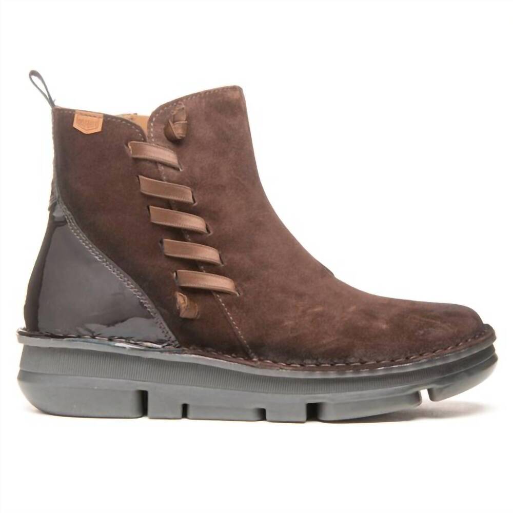 NEW ONFOOT women's touch pull on ankle boots in brown